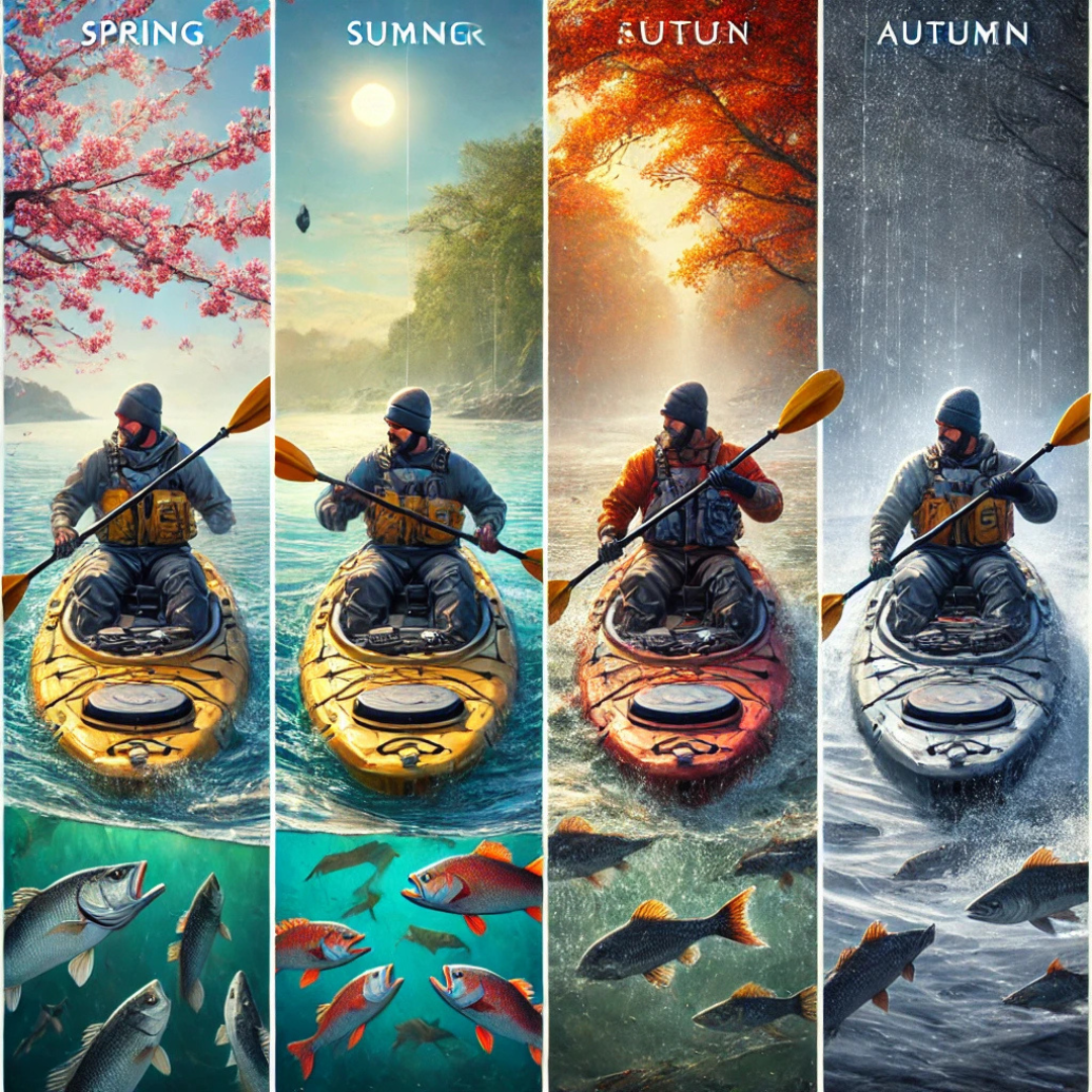 シーズンごとのカヤックフィッシング!春夏秋冬で変わる戦略 〜狙える魚種・ベイトの動き・季節ごとの釣り方の違いを徹底解説〜