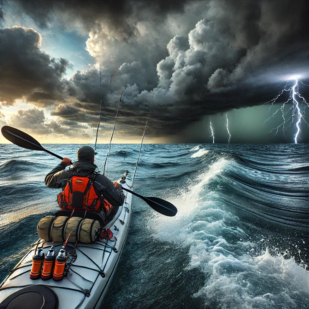 急な天候変化に備える!カヤックフィッシング中の風・雷・波の対処法