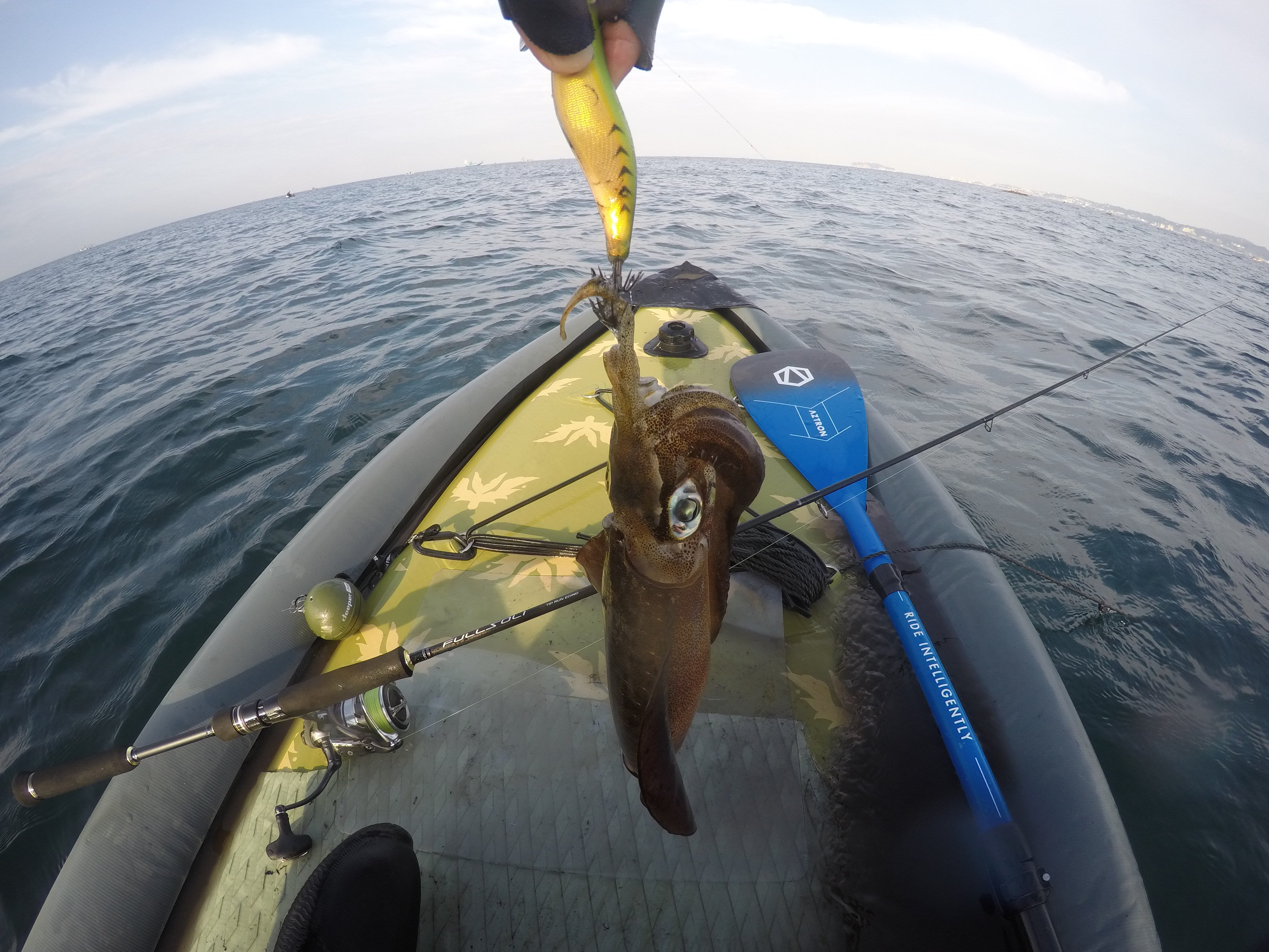 秋の良い天気にSUPフィッシングでアオリイカのティップラン